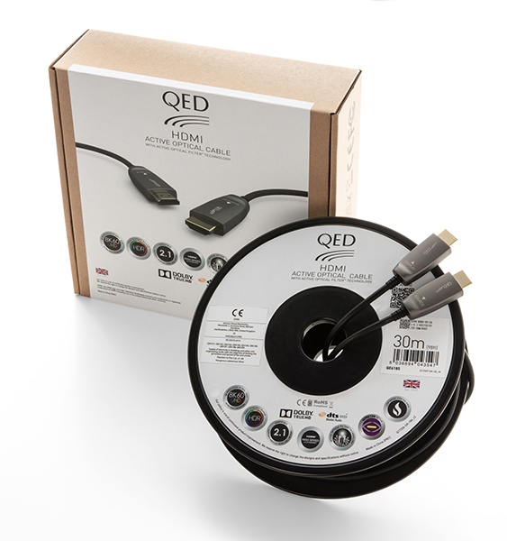 QED HDMI AOC Packaging and Product
